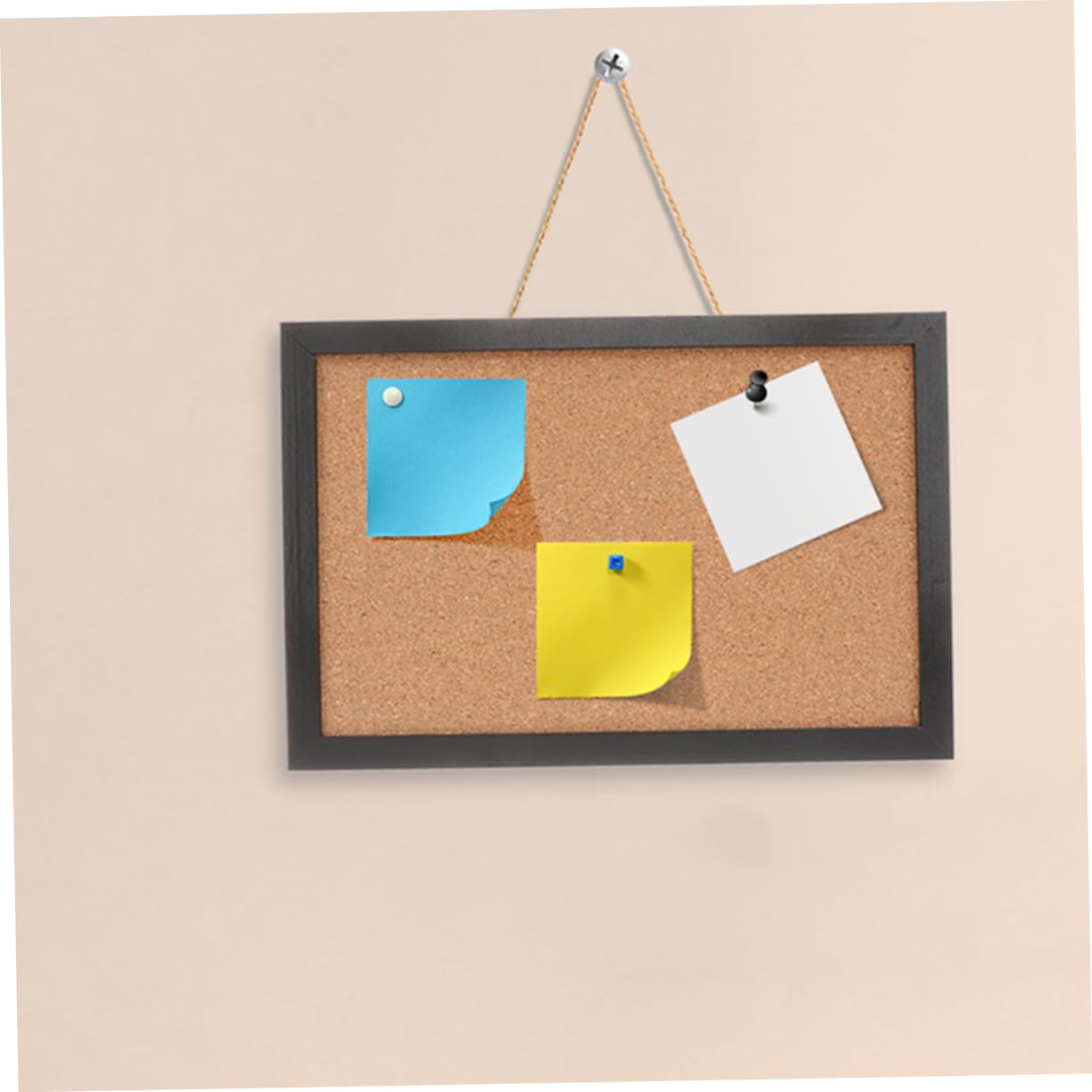 HOMSFOU Bacheca Sughero da Parete 2 Pezzi con Cornice in Legno, Elegante e Funzionale per Ufficio e Casa, per Esporre Appunti e Fotografie