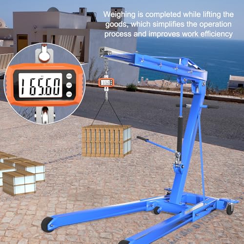 Image of Hanging Scale Handheld 880lb /400kg Crane Scale Luggage Scale,with ABS Plastic case & Big LCD Display, Portable Digital Mini Crane Scale Fishing Scale,for Gym,Hunting,Travelling (Orange(2200lb))