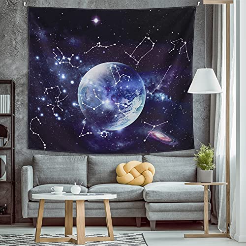 Dreaming Casa Tapisserie Tenture Murale Céleste de Constellation Galaxie Tapisserie Univers Psychédélique Noir Décoration Murale pour Chambre Salon Serviette de Plage 150 x 200 cm Cover