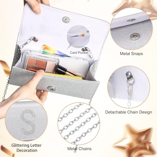 Image of Silver Clutch Purses for Women Personalized