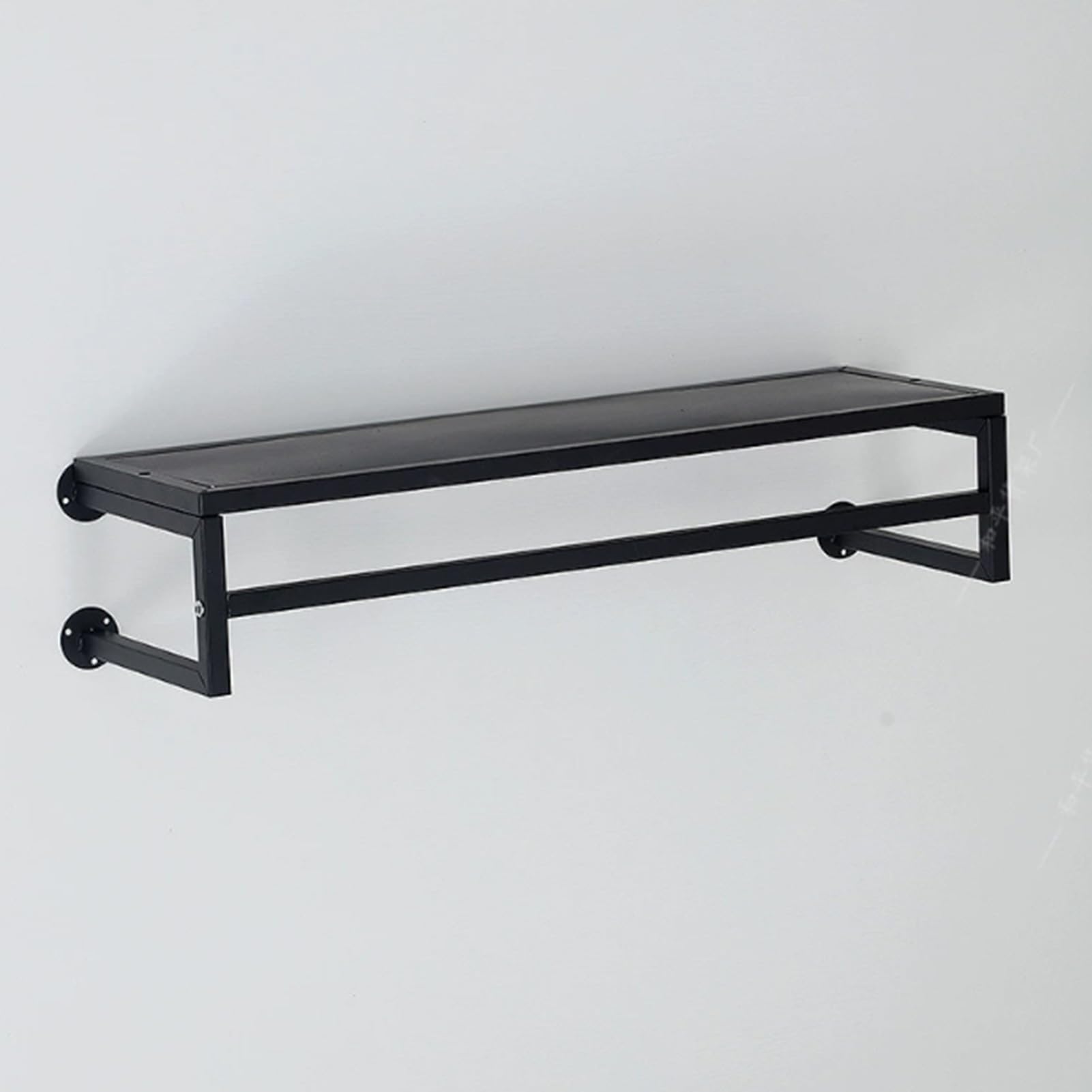 Portant à vêtements mural industriel 120 cm avec étagère de rangement