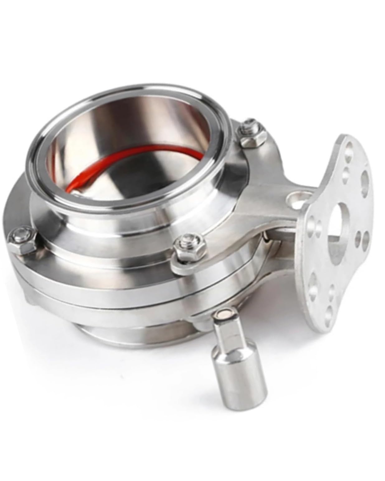 5-1/2 Inch Stainless Steel 304 Sanitary Valve with Tri Clamp and Silicone Sealing - Ideal for Food and Beverage Applications