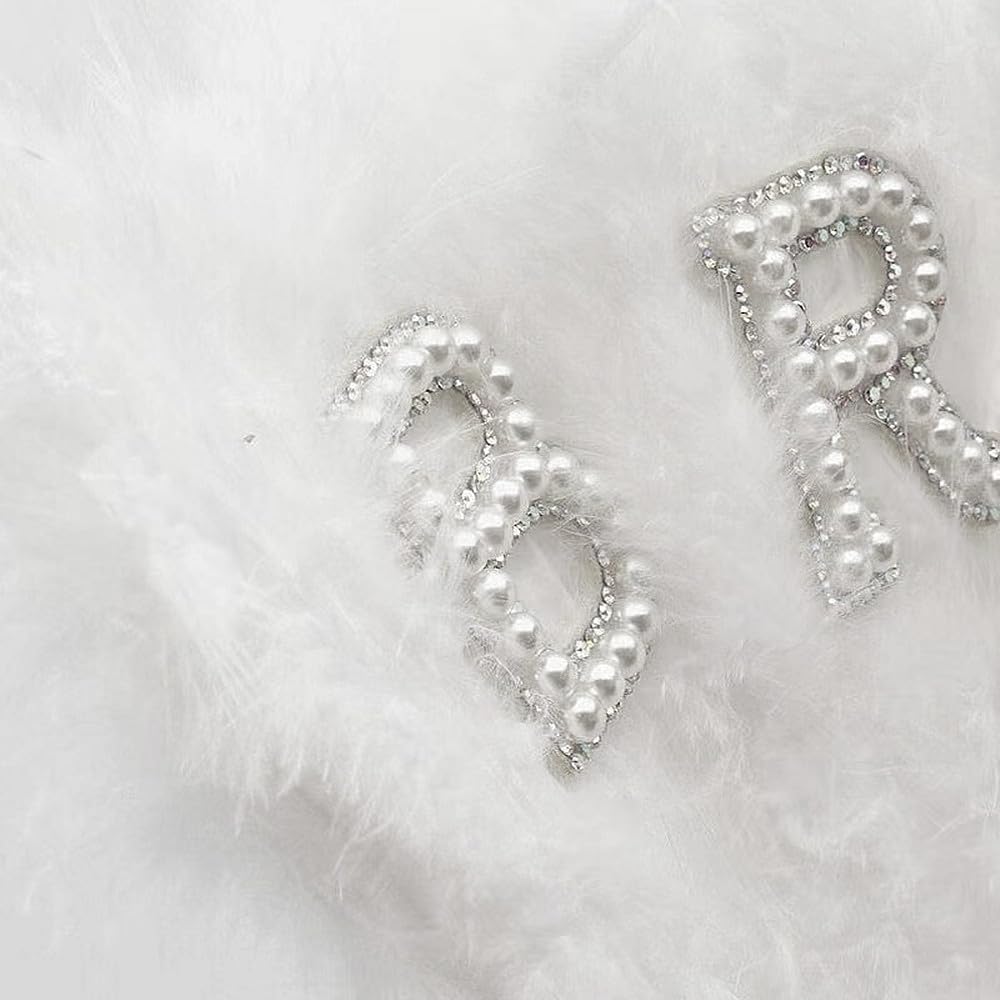 TRIXES BRIDE Ventaglio di piume portatile - Regalo per la sposa, addio al nubilato - Regalo per addio al nubilato