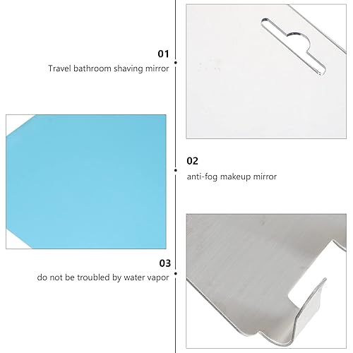 Miniatura 4 de Beaupretty 1 juego de espejo antivaho espejo de tocador portátil espejo de ducha a prueba de niebla espejo de ducha para el hogar espejo de baño
