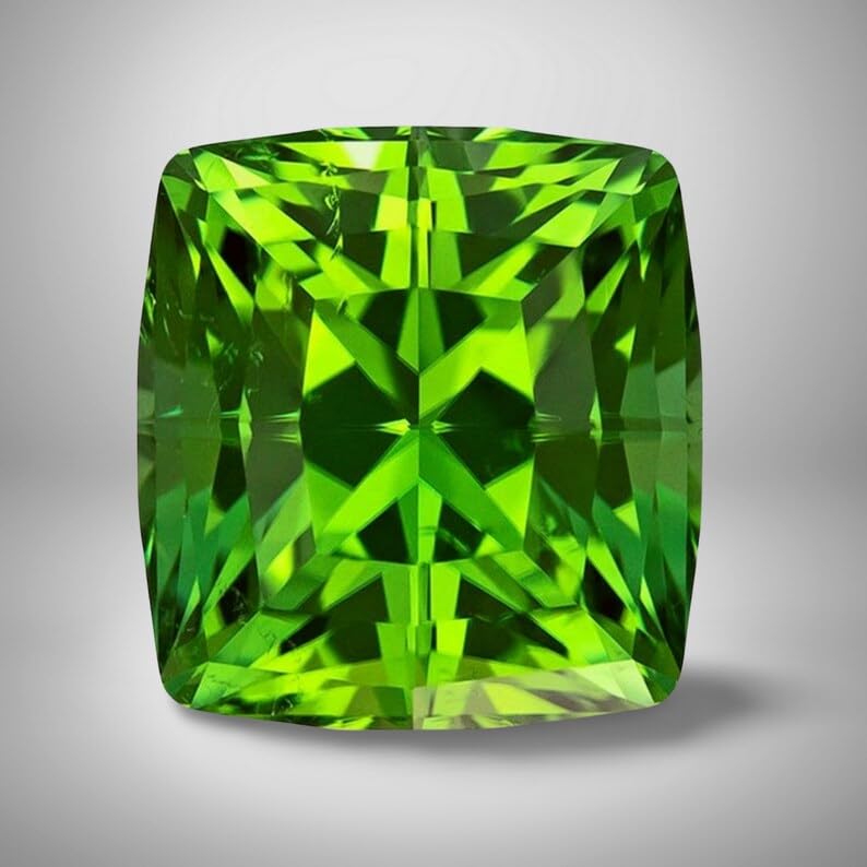 Tourmaline verte laboratoire coupe fine coussin 14mm d'exception - 2
