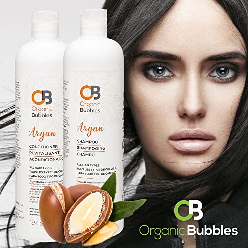 Organic Bubbles Argan Shampoo & Conditioner With Aloe Vera Leaf Juice. Our Argan Shampoo & Conditioner Is Organic, 100% Vegan, No Parabens, Sulphates Or Silicones. 490 Ml Each. #TOP2
