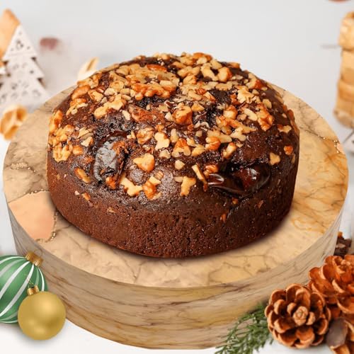 Image of WINNI - Premium Chocolate Walnut Cake Gift Pack | Handmade Celebration Eggless Chocolate Cake With Crunchy Walnuts | Celebration Gift Box For Birthday, Anniversary, Valentine's Day, Mother's Day, Girls, Boys, Partner, Couple, Student, Girlfriend, Boyfriend, Kids | Choco Cake Hamper | Ideal Gift option | Return Gift