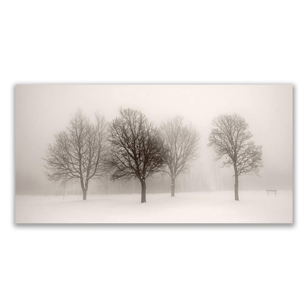 Arbres paysage de neige tableau mural Tulup pour masquer un mur vide