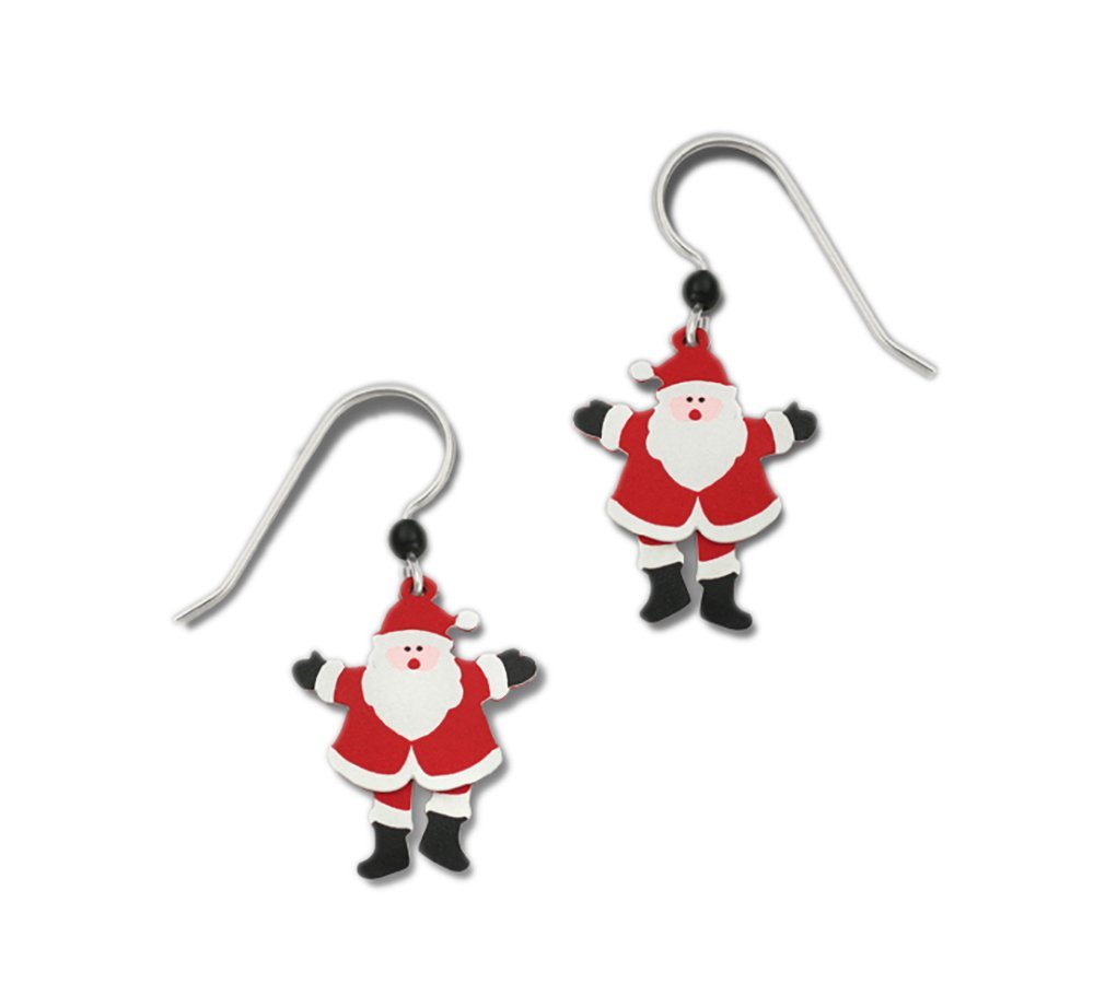 Sienna SkyRed & White Ho Ho Ho Merry Christmas Santa Claus Earrings by Sienna Sky
