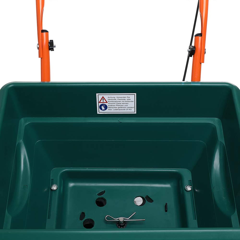 Gardebruk Epandeur 20 L Grandes Roues régulation quantité sel Sable graines de semence Engrais Gravier Jardin Gazon extérieur épandage Hiver