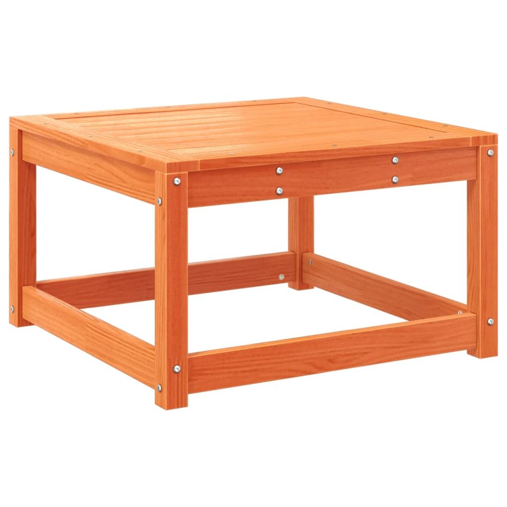 Taburete de jardín con cojín marrón cera de madera maciza de pino 83 x 73 x 78 cm, muebles de exterior resistente a la intemperie, para terraza, balcón, salón, acogedor y ahorra espacio