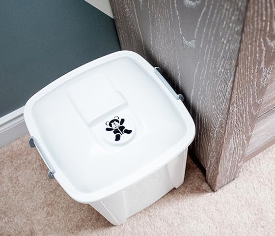 Odor-Free Diaper Pail | White | Child-Proof Lid | Lockable | Diaper Disposal for Maternity Wards, Hospitals, Clinics, Daycare and Nurseries