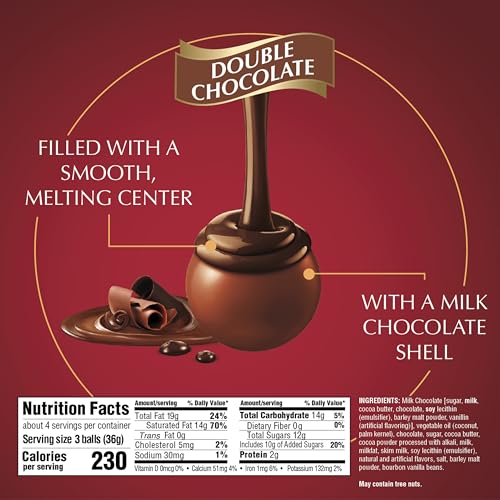 Image of Lindt LINDOR Double Chocolate Milk Chocolate Candy Truffles, Milk Chocolate with Smooth, Melting Truffle Center, Great for Gift Giving, 5.1 oz. Bag (6 Pack)