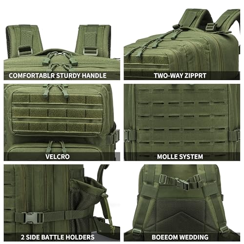 Image of Military Tactical Backpack 45L /25L 3 Day Assault Pack Molle Daypack Hiking Backpack for Men and Women