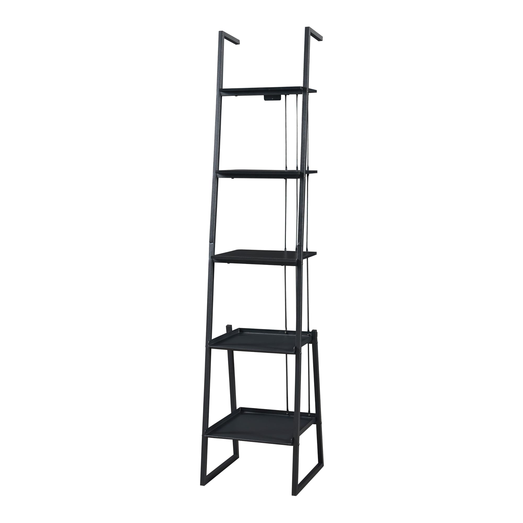[en.casa] Set di 4 Mobili per Soggiorno Ufficio Composto di Mobile TV 3 Scaffali a Scala Mobili in Stile Industriale - Nero