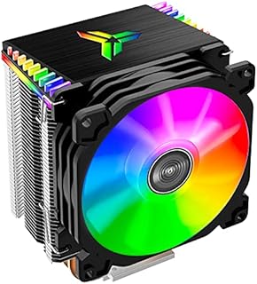 Jonsbo CR1400 RGB CPU Air Cooler, 4 Heat-Pipes, 126mm RGB CPU Fan, Removable 92mm PWM Fans, Fins Bending, 4-pin RGB CPU Cooler, RGB Lighting for AMD Ryzen/Intel LGA 1700 115X, Black