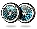 Root Industries 110mm AIR Stunt Trick Scooter Wheels (Pair) - - Kick Push Scooter Tires - Pro 110mm Freestyle Urethane - Fit Most Setups - 24mm x 110mm - Bearings Installed (Black/Blue Splatter)