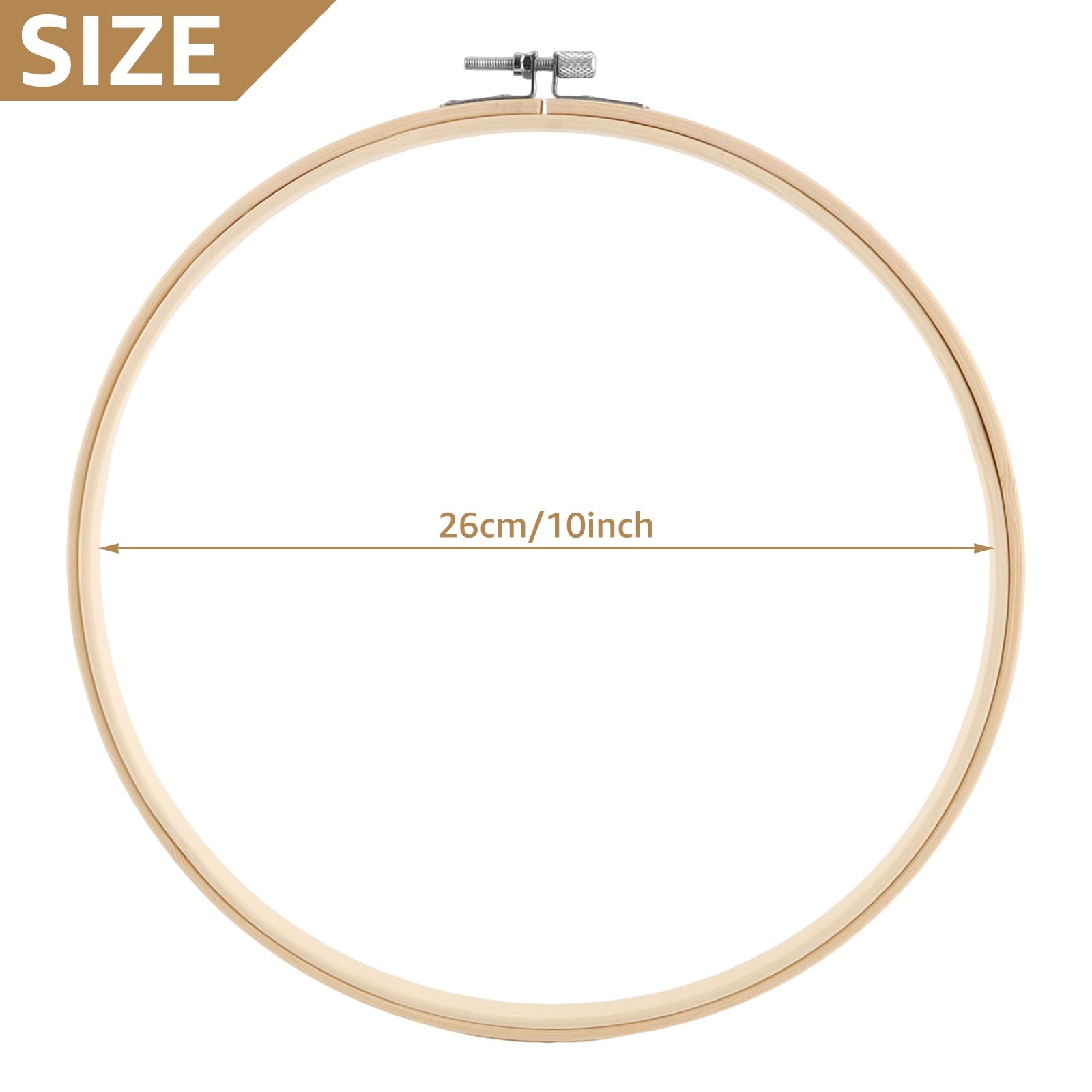 JMIATRY 12 telai da ricamo in legno, 26 cm, in bambù, per fai da te, punto croce, ricamo, artigianato, cucito