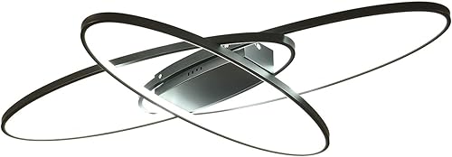 Miniatura 8 de Moderna lámpara de techo LED, lámpara de techo regulable, 72 W, 6400 lúmenes, luces ovaladas con control remoto, lámpara de techo geométrica LED de