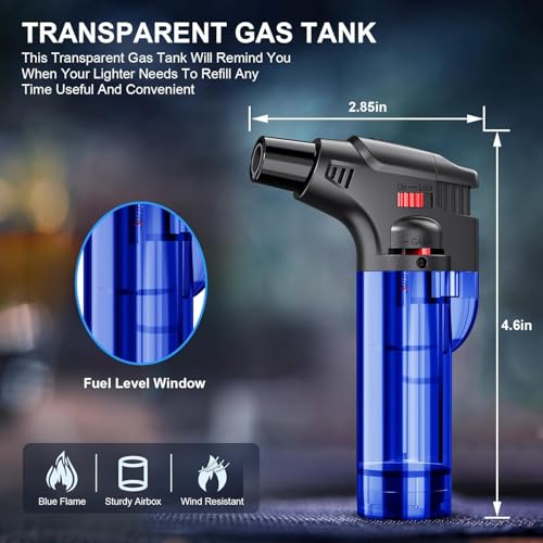 Image of Jet Flame Refillable Gas Lighter for Kitchen - Windproof Pocket Lighter For BBQs, Bonfire, Candle, Easy to Use (Multicolor, Pack of 1)