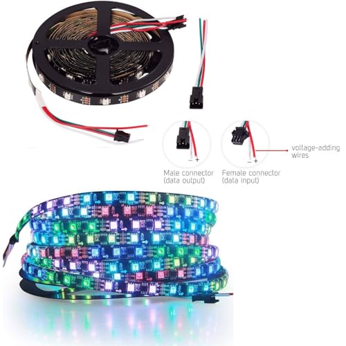 Image of SP621E Pixel Kit Bluetooth LED Controller with Music Sync + 5M Dream Color WS2812B Addressable RGB Strip Light for DIY, PC, Gaming, TV Backlight, Smart Home & Room Lighting