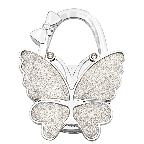 Butterfly Foldable Handbag Hanger Folding Purse Table Hook Holder Foldable Purse Hook Purse Holder Stand for Table (R)