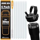 Jmoe USA 30oz Replacement Straws for Stanley IceFlow Tumbler with Flip Straw | 6-Pack With Premium Cleaning Brush | Food Grade & BPA Free