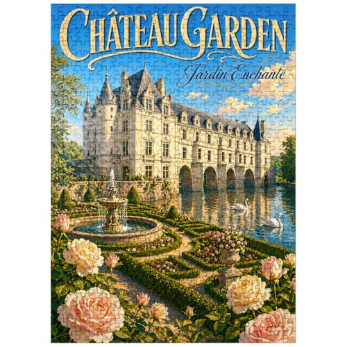 MyPuzzle Chateau Garden Enchanted Elegance - Premium 500 Piece Jigsaw