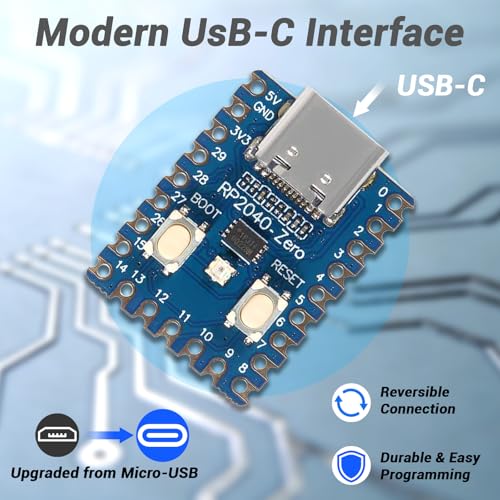 Microcontrolador RP2040-Zero de doble núcleo Cortex M0+ con memoria flash de 2 MB 6