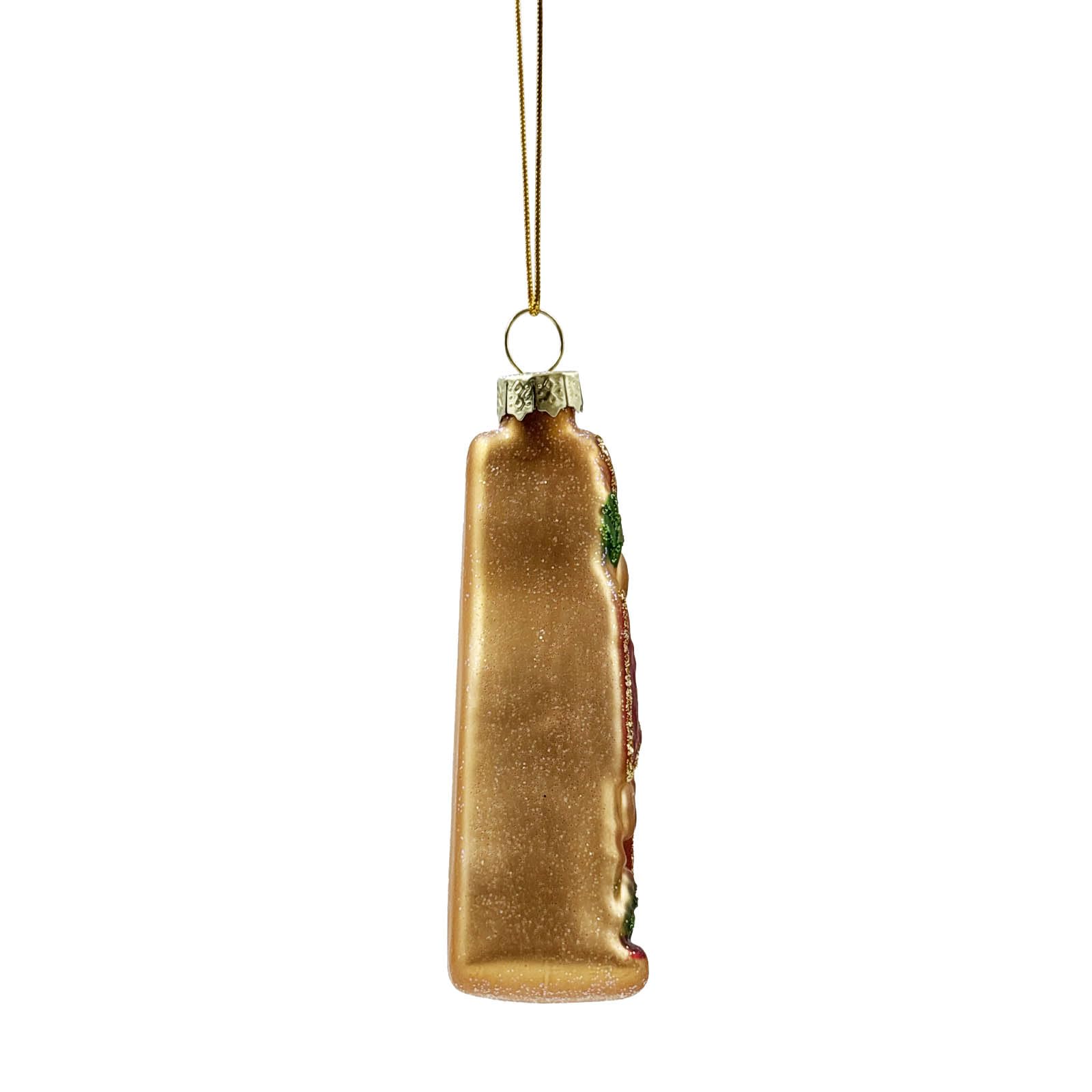 Gifts for Pizza Lovers, Pizza Christmas Ornament – Funny Food-Themed Hanging Decor for Pizza Lovers – Glass Blown Ornament for Christmas Tree