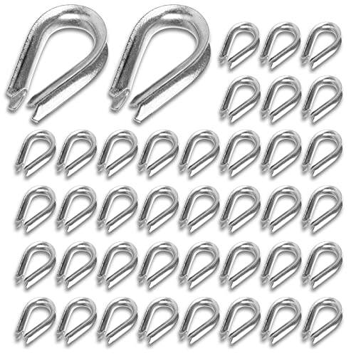 100Pcs Stainless Steel Thimble For 3/16 Wire Rope Cable, M5 Rope Thimble Rigging #TOP24