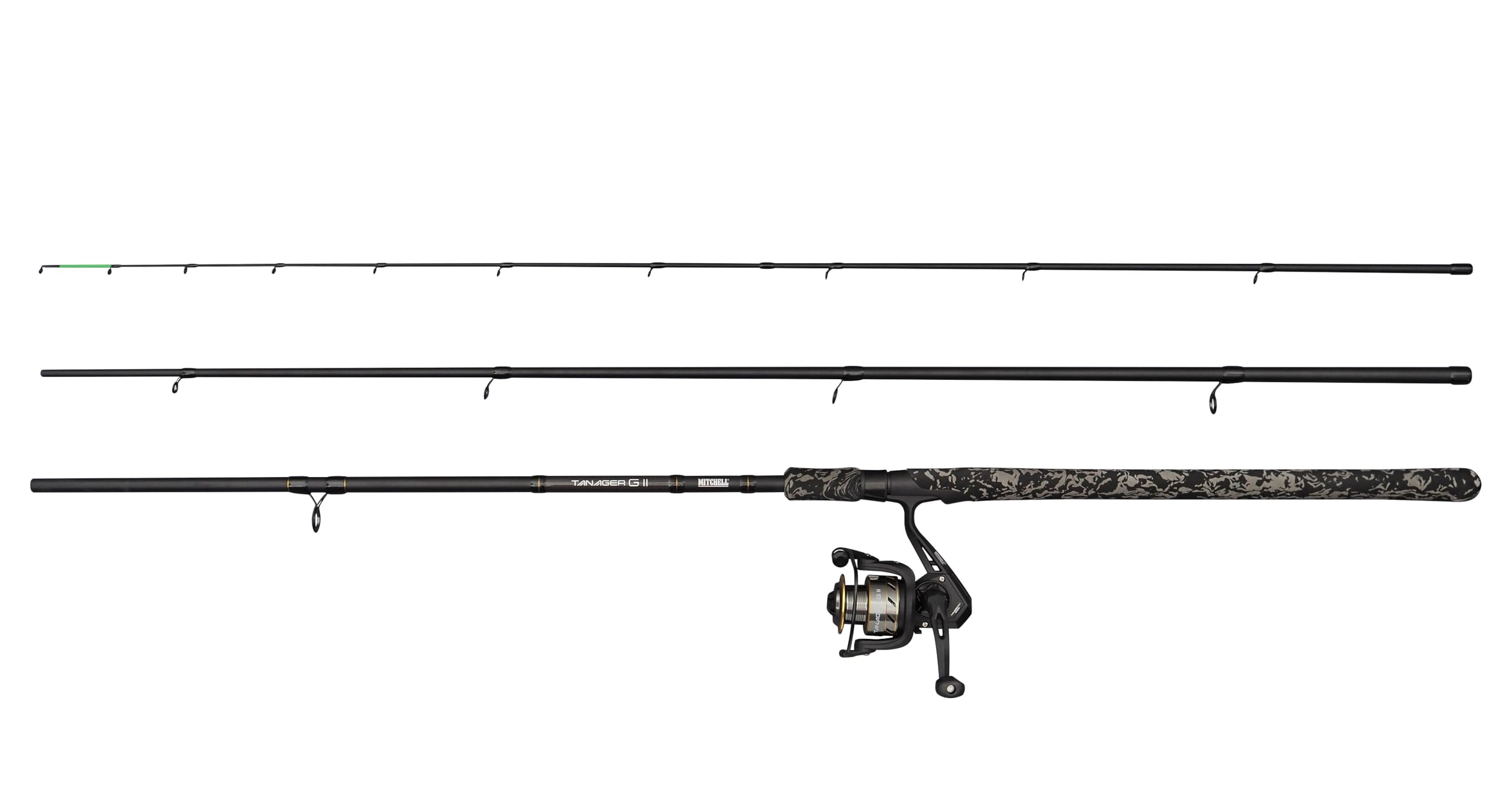 Mitchell Tanager G2 Feeder Combo 3 Cannes à pêche grossière et moulinets 3.30m Moderate Fast Rod 3000 Size Reel