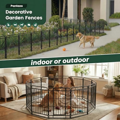 Image of Dog Fence Outdoor for Yard 12 Panels 47'' Rustproof Metal Dog Playpen
