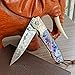 ALBATROSS Pocket Knife Abalone Seashells 7'' Modern Damascus Steel Knife Cupronickel Connector Liner Lock Folding Knife Gift Box - HGDK012B