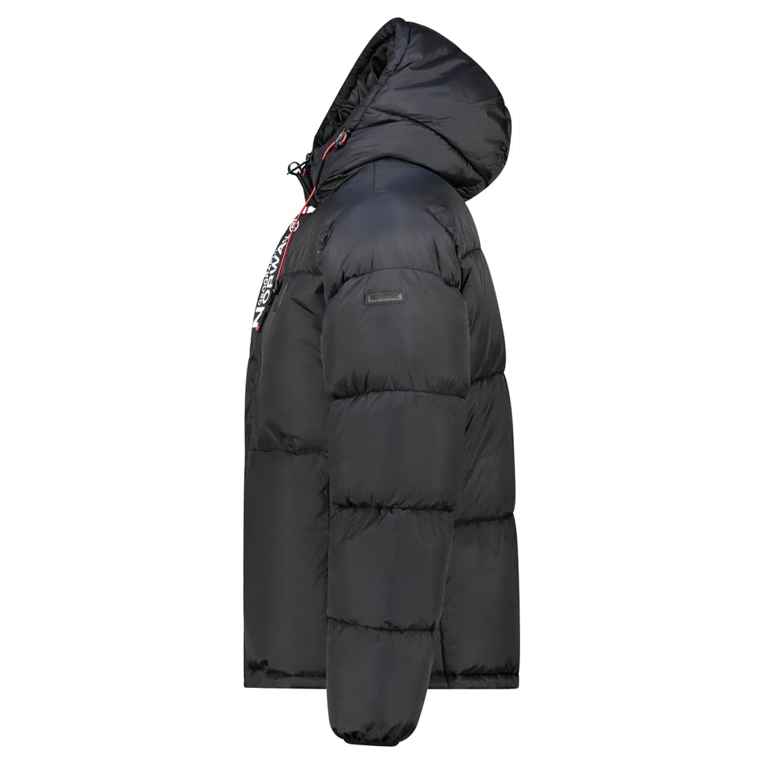 Geographical Norway Betincelle Uomo Piumino Pesante Parka Trapuntato Cappuccio Collo Alto Poliammide Tasche Con Zip Badge PVC Outdoor Inverno