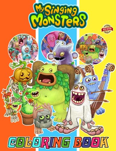 My si.ng@in.g monsters Coloring Book: 50+ Great Coloring Pages For Kids, Teens, Adults. Beautiful And Exclusive Illustrations Of Your Favorite ... Create Your Masterpieces. Size 8.5 x 11 inch