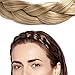 Ty.Hermenlisa Chunky Synthetic Hair Braided Headband Classic Wide Plaited Braids Elastic Stretch 3 strands Hairpiece Women Beauty Accessory, 50g, Honey Blonde