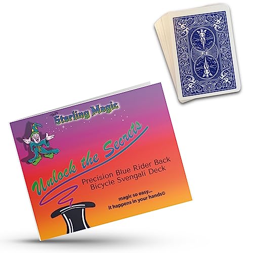 Ted's Sterling Magic Precision Blue Rider Back Bicycle Svengali Deck with Instructions for 100+ Tricks (Unspecified)