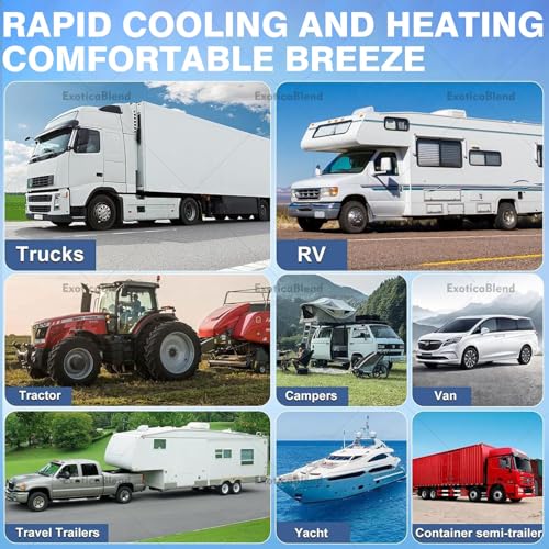 12 V/24 V RV-Klimaanlage, Universal-Dach-Wechselstromeinheit, leise, schnelle Kühlung für Wohnmobile, Sattelwagen, Anhänger, Van, Traktor, Bus-7