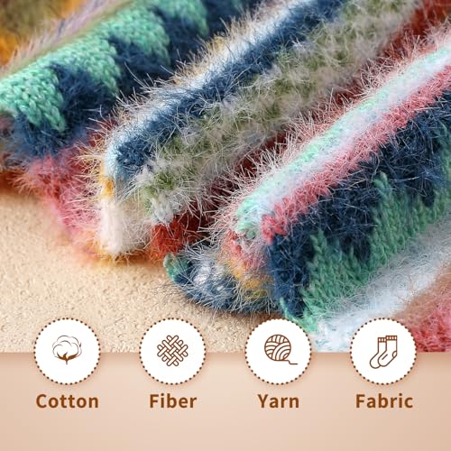 Image of SISOSOCK 5 Pairs Fuzzy Soft Cozy Comfortable Socks for Women, Casual Sleep Comfy Socks, Perfect Warm Winter Gifts for Women