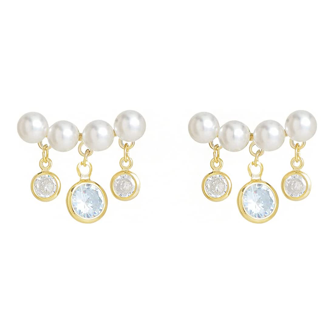 Yellow Chimes Earrings For Women Gold Tone Pearl and Crystal Beads Studded Stud Drop Eaarings For Women and Girls (B0B8DFZ48Q) Amazon Price History, Amazon Price Tracker