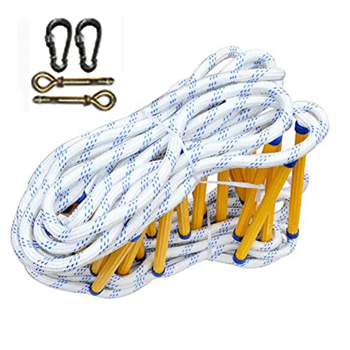 Rope Ladder,Fire Escape Ladder 2-7Shomes Emergency Fire Escape Ladder with Hooks/5M/16Ft