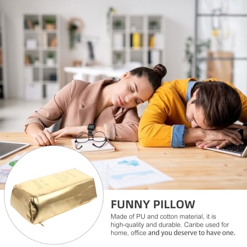 Almohada de ladrillo dorado de PU y algodón rectangular para decoración de oficinas 4
