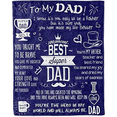 ManChDa Throw Blanket Gifts for Dad Throws Flannel Fleece Blanket Soft Lightweight Cozy Warm Quilts Happy Birthday Dad's Gifts Thanksgiving Gifts From Son and Daugther(130x150cm) Cover