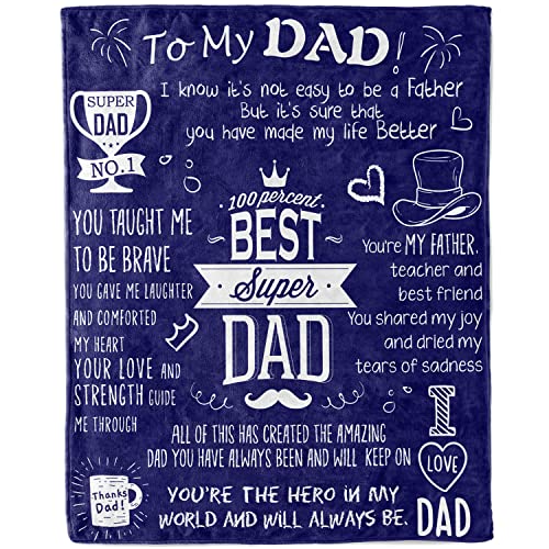 ManChDa Throw Blanket Gifts for Dad Throws Flannel Fleece Blanket Soft Lightweight Cozy Warm Quilts Happy Birthday Dad's Gifts Thanksgiving Gifts From Son and Daugther（130x150cm）