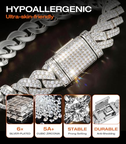 Pulsera Miami Cuban Link de 12 mm para Hombre miniatura 4