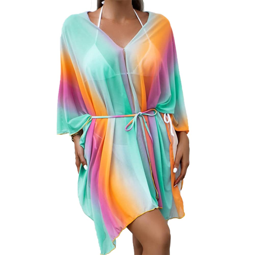 JDictionWomen Swimsuit Cover Up Bathing Suit Kimono Long Beach Dress Floral Lace Bikini Swim Coverup