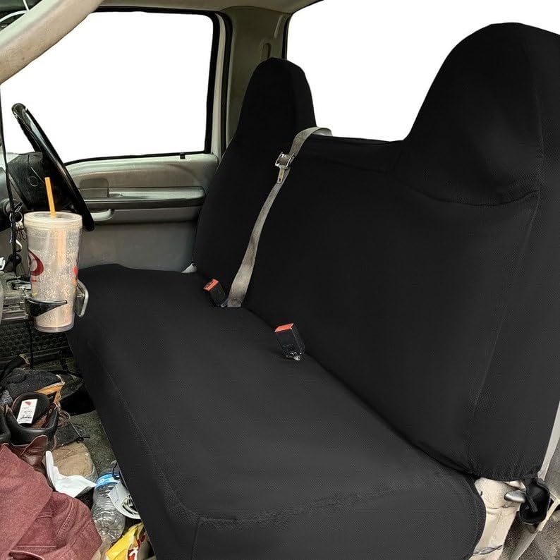 ProSync Waterproof Seat Cover for 1992-2010 Ford F150 F250 F350 F550 Pickup Truck Front Solid Bench Custom Made Exact Fit (Dark Gray)