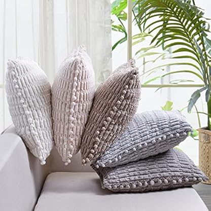 ZWJD 2er Set Khaki Kissenbezug 40x40 Kordsamt Sofakissen Weiche Kissenhülle Boho Kissenbezüge Dekokissen Moderne Kissen Deko für Couch Schlafzimmer Zuhause Auto Dekor Zierkissenbezüge Khaki – Bild 6