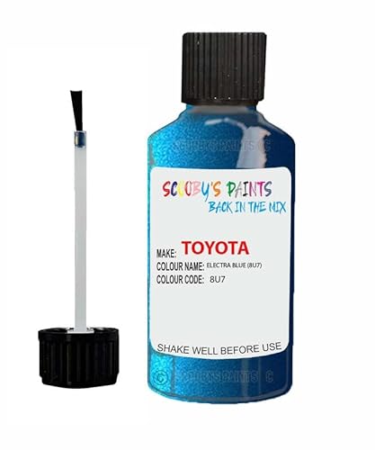 Scoobys Paints Back In The Mix Electra Blue Touch Up Paint For Toyota Aygo 8U7 2008-2015 30Ml Bottle Brush Scratch Stone Chip Repair Pen